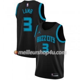 Maillot Basket Homme Charlotte Hornets Jeremy Lamb 3 2018-19 Jordan Brand City Edition Noir Swingman